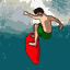 Surfer op plank