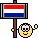 Bord met Nederlandse vlag