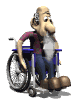 Oude man in rolstoel